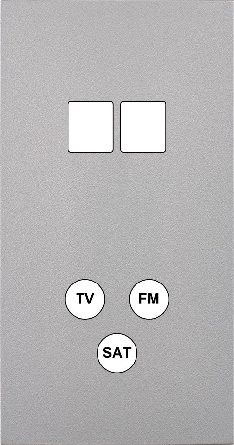 MODELEC - Façade Désir Alu Mat Double Verticale 2 Medias Tv-Fm-Sat