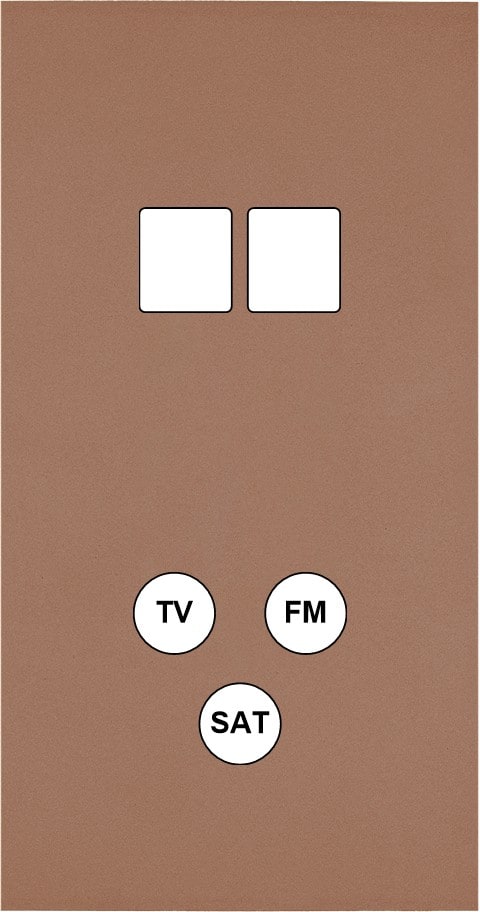 MODELEC - Façade Désir Moka Mat Double Verticale 2 Medias Tv-Fm-Sat