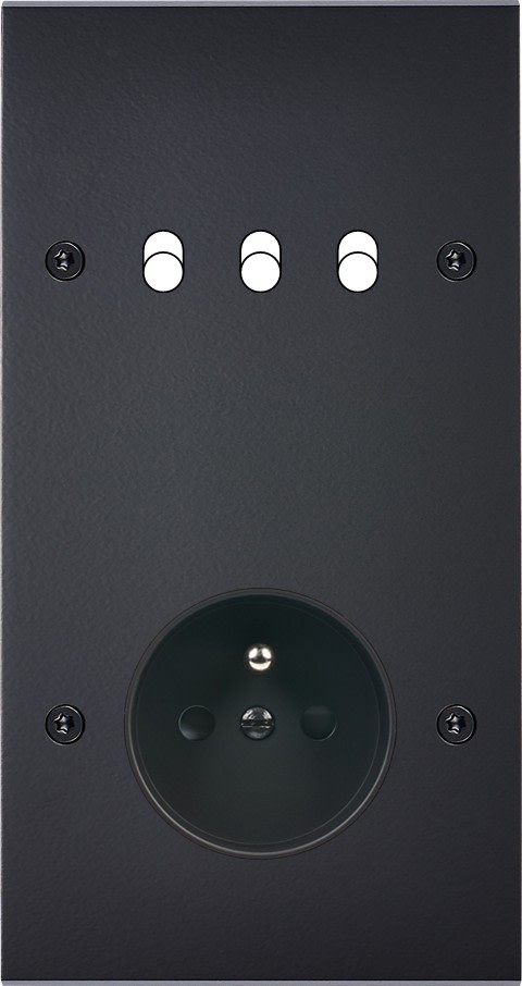 MODELEC - Façade Confidence Laiton Noir Mat Double Verticale B3 PC à Vis