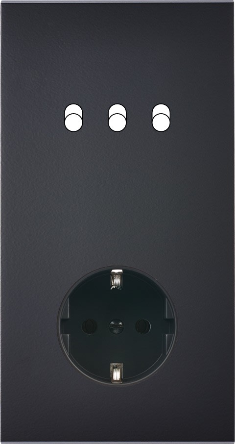 MODELEC - Façade Confidence Laiton Noir Mat Double Verticale B3 PCK Magnetique