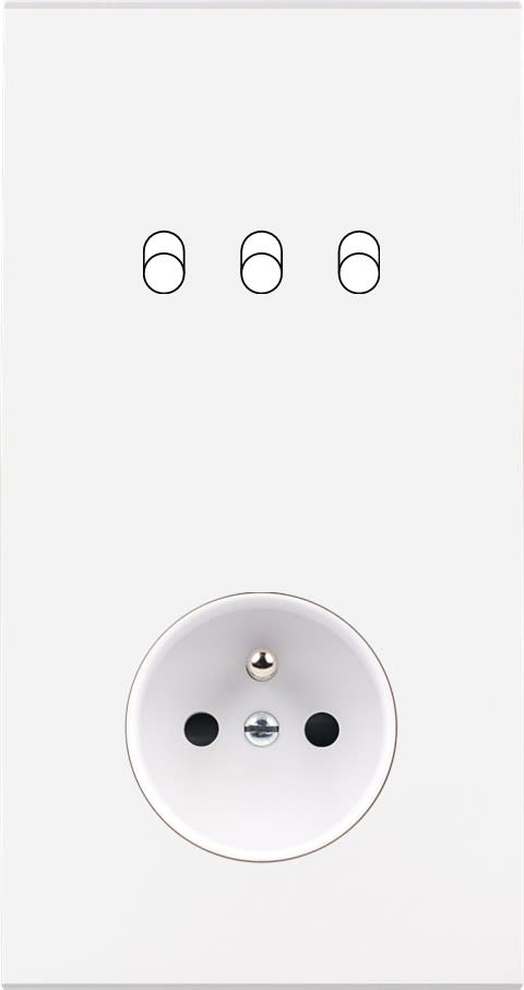 MODELEC - Façade Confidence Laiton Blanc Double Verticale 3 Basculeurs PC Magnetique