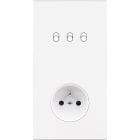 MODELEC - Façade Confidence Laiton Blanc Double Verticale 3 Basculeurs PC Magnetique