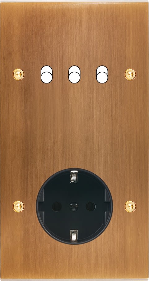 MODELEC - Façade Confidence Laiton Bronze Double Verticale B3 PCK V