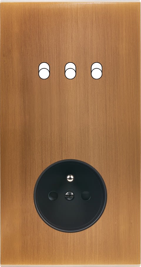 MODELEC - Façade Confidence Laiton Bronze Double Verticale 3 Basculeurs PC