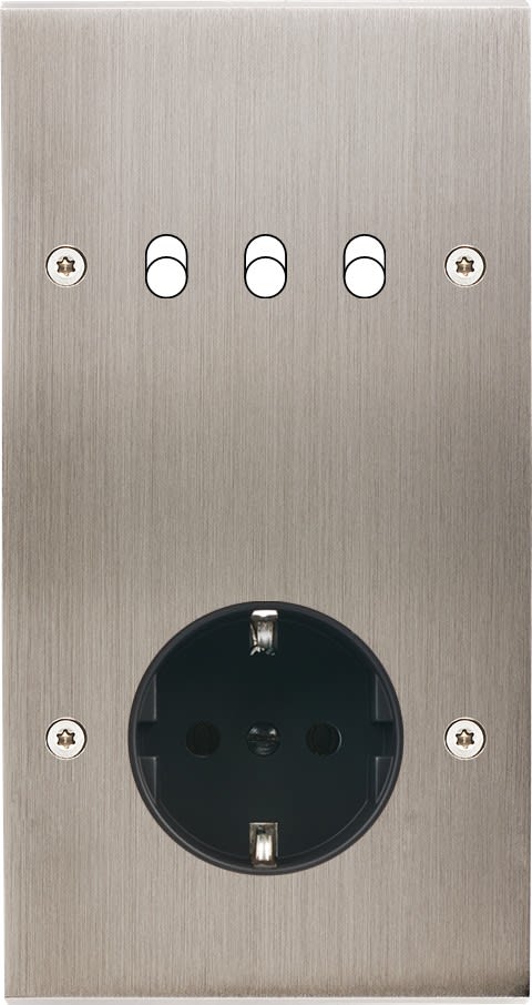 MODELEC - Façade Confidence Laiton Nickel Satine Double Verticale B3 PCK V