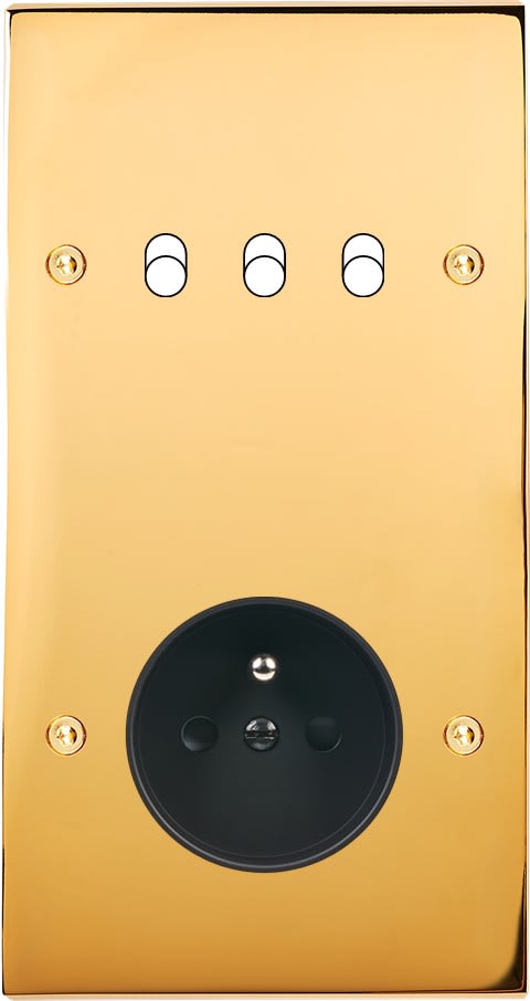 MODELEC - Façade Confidence Laiton Or Miroir Double Verticale B3 PC à Vis