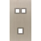 MODELEC - Façade Empreintes VOLUME Nickel Satiné Double Verti 2 boutons carrés 1 Média M