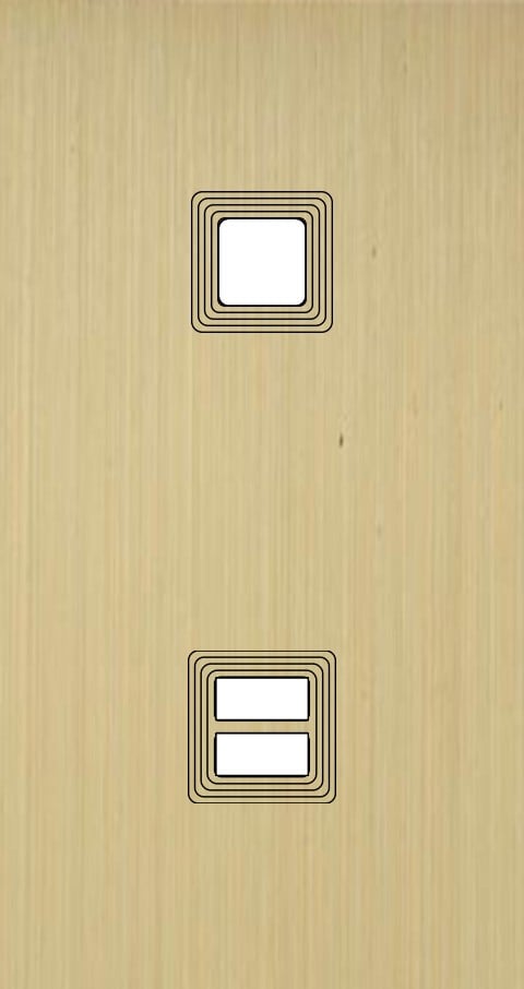 MODELEC - Façade Empreintes VOLUME Laiton Sat Double Verti 1 bouton carré Chargeur USB M