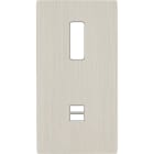 MODELEC - Façade "M" Nickel Brosse Double Verticale 1 Bouton magnétique