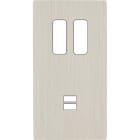 MODELEC - Façade "M" Nickel Brosse Double Verticale 2 Boutons magnétique
