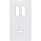 MODELEC - Façade "M" Blanc Mat Double Verticale 2 Boutons magnétique