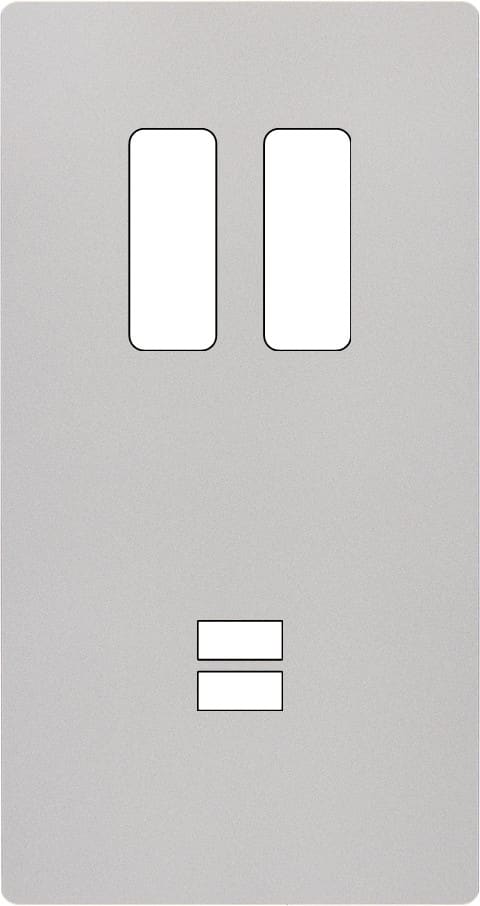MODELEC - Façade "M" Nickel Sable Double Verticale 2 Boutons magnétique