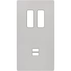 MODELEC - Façade "M" Nickel Sable Double Verticale 2 Boutons magnétique