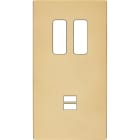 MODELEC - Façade "M" Laiton Miroir Double Verticale 2 Boutons magnétique