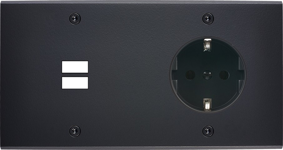 MODELEC - Façade Confidence Laiton Noir Mat Double Horizontale U1 PCK à Vis