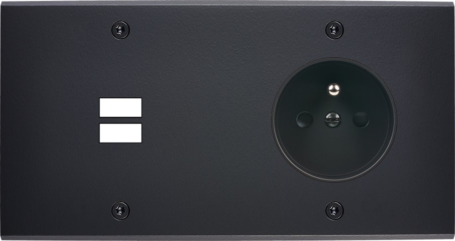 MODELEC - Façade Confidence Laiton Noir Mat Double Horizontale U1 PC à Vis