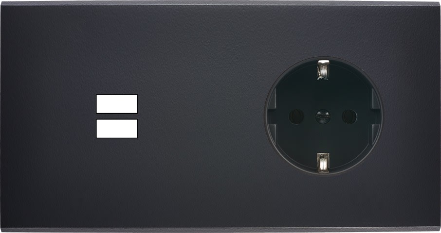 MODELEC - Façade Confidence Laiton Noir Mat Double Horizontale U1 PCK