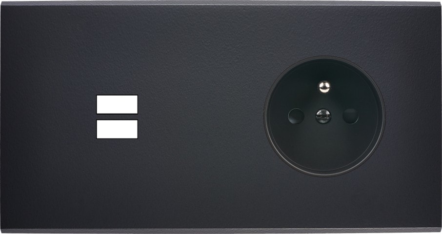 MODELEC - Façade Confidence Laiton Noir Mat Double Horizontale U1 PC