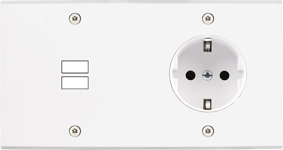 MODELEC - Façade Confidence Laiton Blanc Mat Double Horizontale U1 PCK à Vis