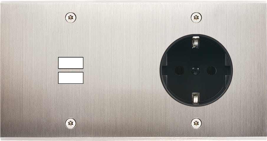 MODELEC - Façade Confidence Laiton Nickel Satine Double Horizontale U1 PCK à Vis