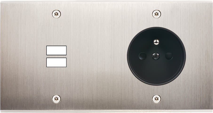 MODELEC - Façade Confidence Laiton Nickel Satine Double Horizontale U1 PC à Vis