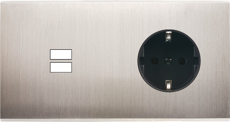 MODELEC - Façade Confidence Laiton Nickel Satine Double Horizontale U1 PCK