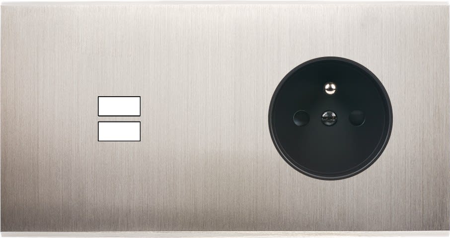 MODELEC - Façade Confidence Laiton Nickel Satine Double Horizontale U1 PC