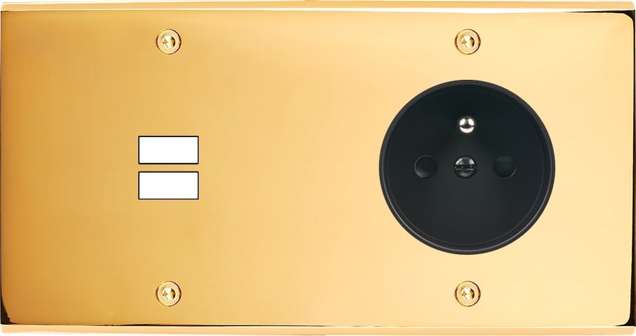 MODELEC - Façade Confidence Laiton Or Miroir Double Horizontale U1 PC à Vis