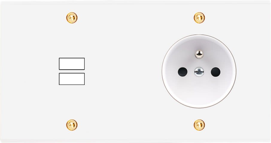 MODELEC - Façade Confidence Laiton Blanc Email Double Horizontale U1 PC à Vis