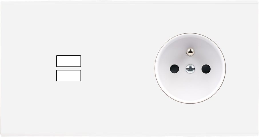 MODELEC - Façade Confidence Laiton Blanc Email Double Horizontale U1 PC