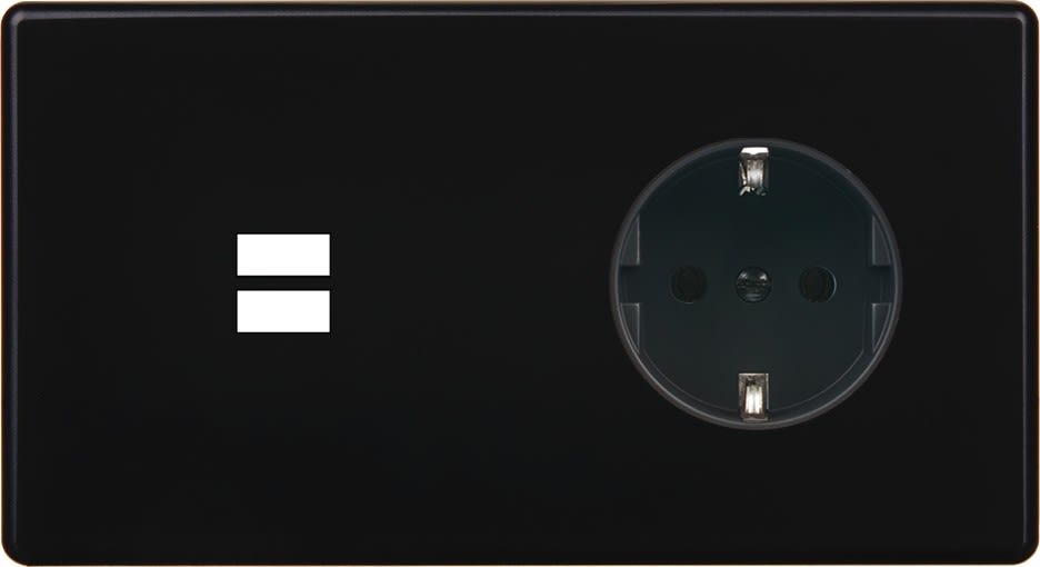 MODELEC - Façade Hitera Noir Soft Touch Double Horizontale U1 Pck