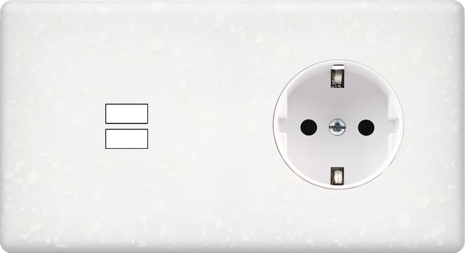 MODELEC - Façade Hitera Terrazzo Blanc Double Horizontale U1 Pck