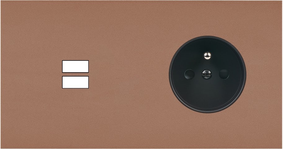 MODELEC - Façade Désir Moka Mat Double Horizontale U1 PC