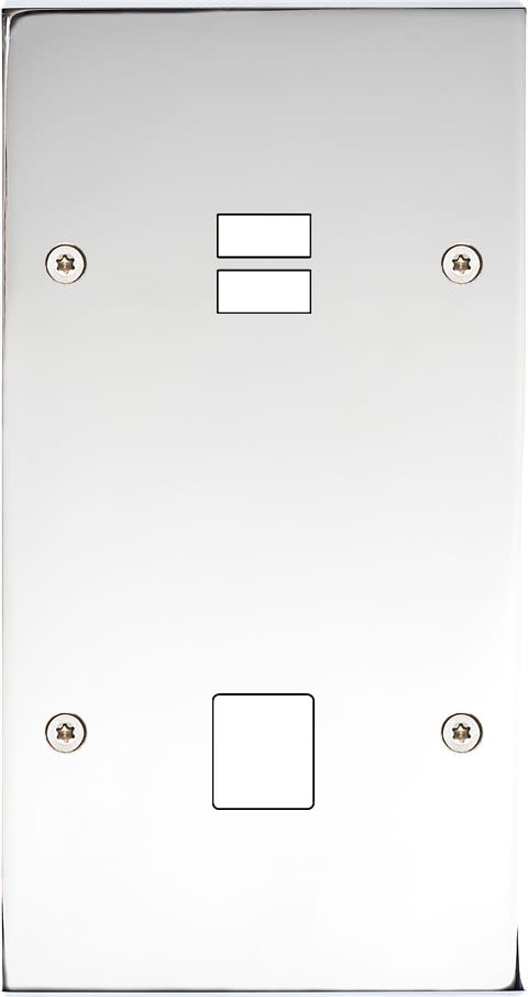 MODELEC - Façade Confidence Laiton Chrome Double Verticale U1 M1 à Vis