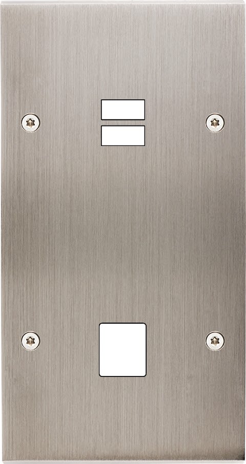 MODELEC - Façade Confidence Laiton Nickel Satine Double Verticale U1 M1 à Vis