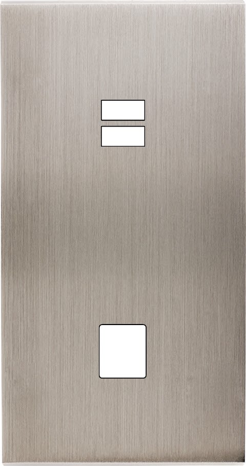 MODELEC - Façade Confidence Laiton Nickel Satine Double Verticale U1 M1