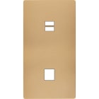 MODELEC - Façade "M" Laiton Sable Double Verticale 1 Chargeur USB magnétique