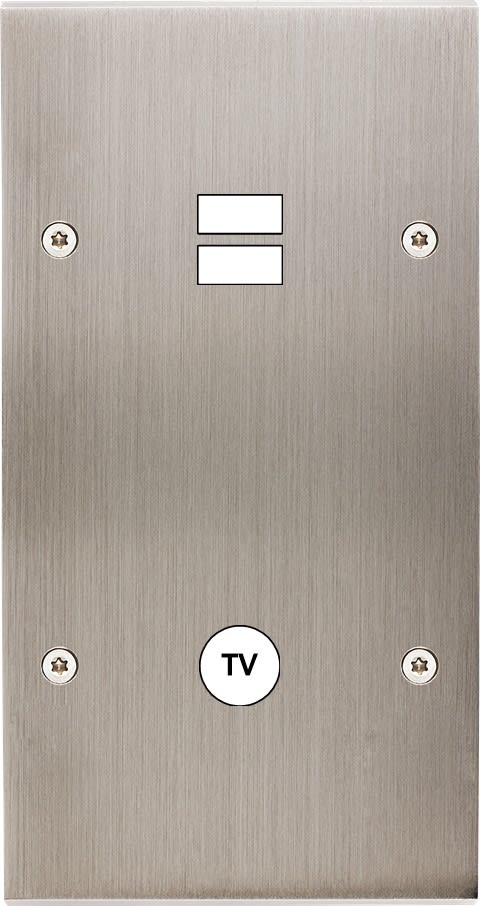 MODELEC - Façade Confidence Laiton Nickel Satine Double Verticale U1 C1 à Vis