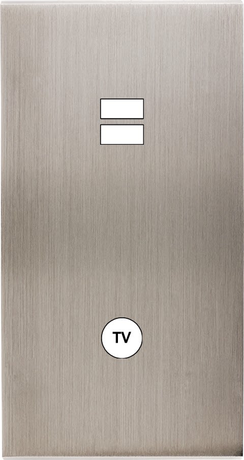 MODELEC - Façade Confidence Laiton Nickel Satine Double Verticale U1 C1