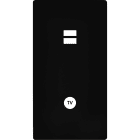 MODELEC - Facade M Noir Mat Double Verticale 1 Chargeur USB magnetique