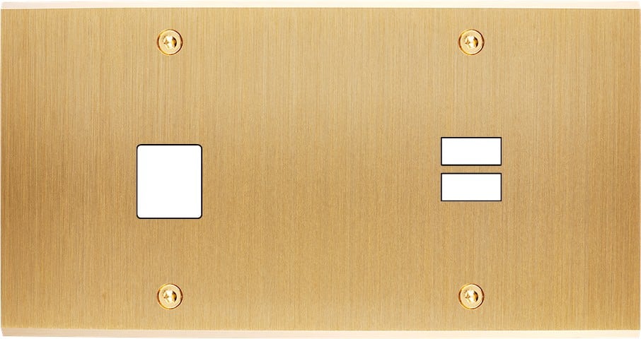 MODELEC - Façade Confidence Laiton Brosse Double Horizontale M1 U1 à Vis