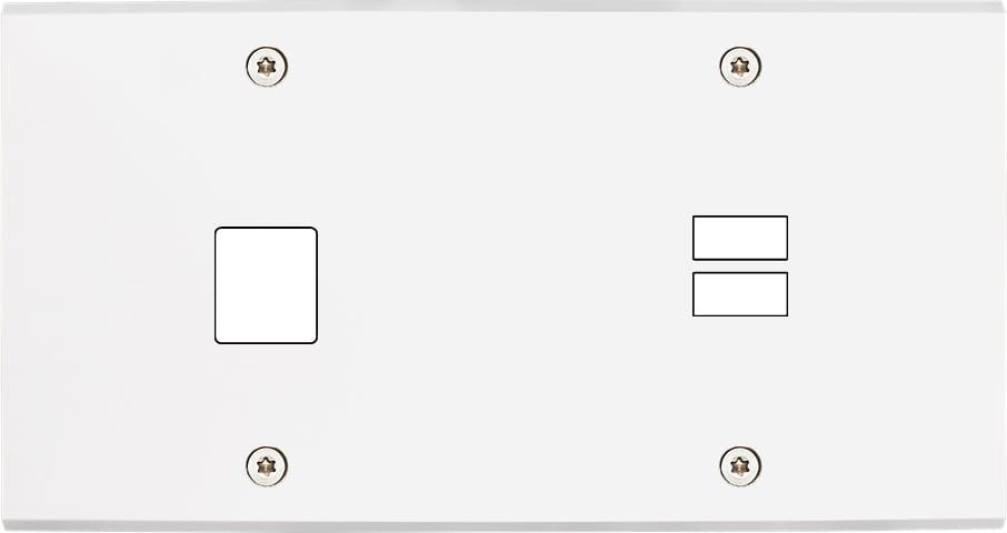 MODELEC - Façade Confidence Laiton Blanc Mat Double Horizontale M1 U1 à Vis