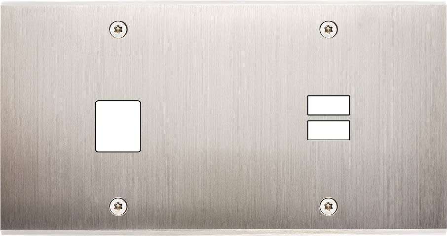 MODELEC - Façade Confidence Laiton Nickel Satine Double Horizontale M1 U1 à Vis