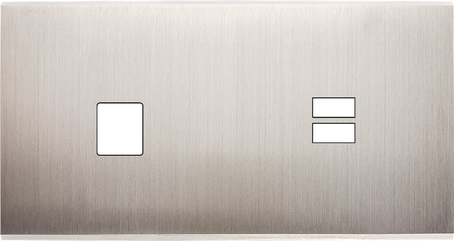 MODELEC - Façade Confidence Laiton Nickel Satine Double Horizontale M1 U1