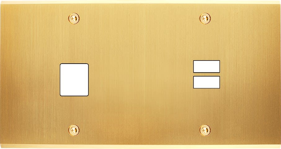 MODELEC - Façade Confidence Laiton Satine Double Horizontale M1 U1 à Vis