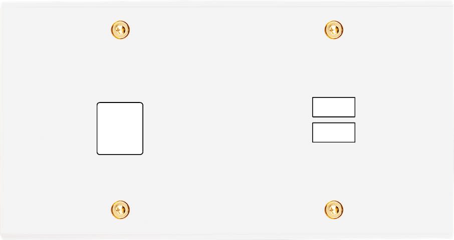 MODELEC - Façade Confidence Laiton Blanc Email Double Horizontale M1 U1 à Vis