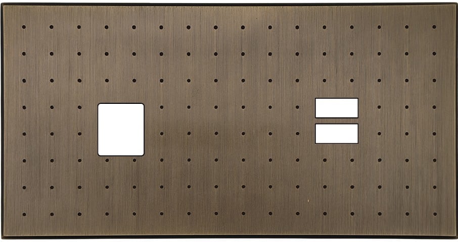 MODELEC - Façade Empreintes POINT Vieux Bronze Double Horizontale 1 Média Chargeur USB