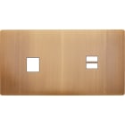 MODELEC - Façade "M" Laiton Vieux Bronze Double Horizontal 1 Media 1 Chargeur USB magnétiq