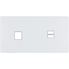 MODELEC - Façade "M" Blanc Mat Double Horizontale 1 Media 1 Chargeur USB magnétique