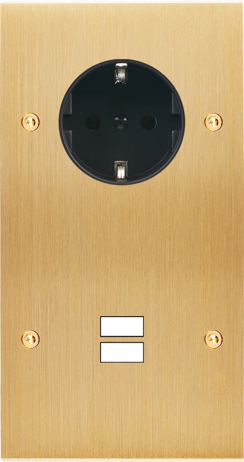 MODELEC - Façade Confidence Laiton Brosse Double Verticale PCK U1 à Vis